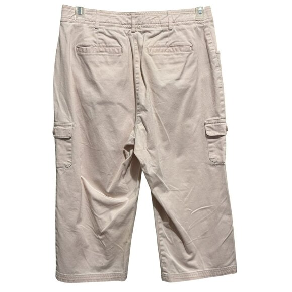 Counterparts Light Pink Capri Pants Cotton Stretch Carpenter Patch Pockets Sz 12 - Picture 3 of 4